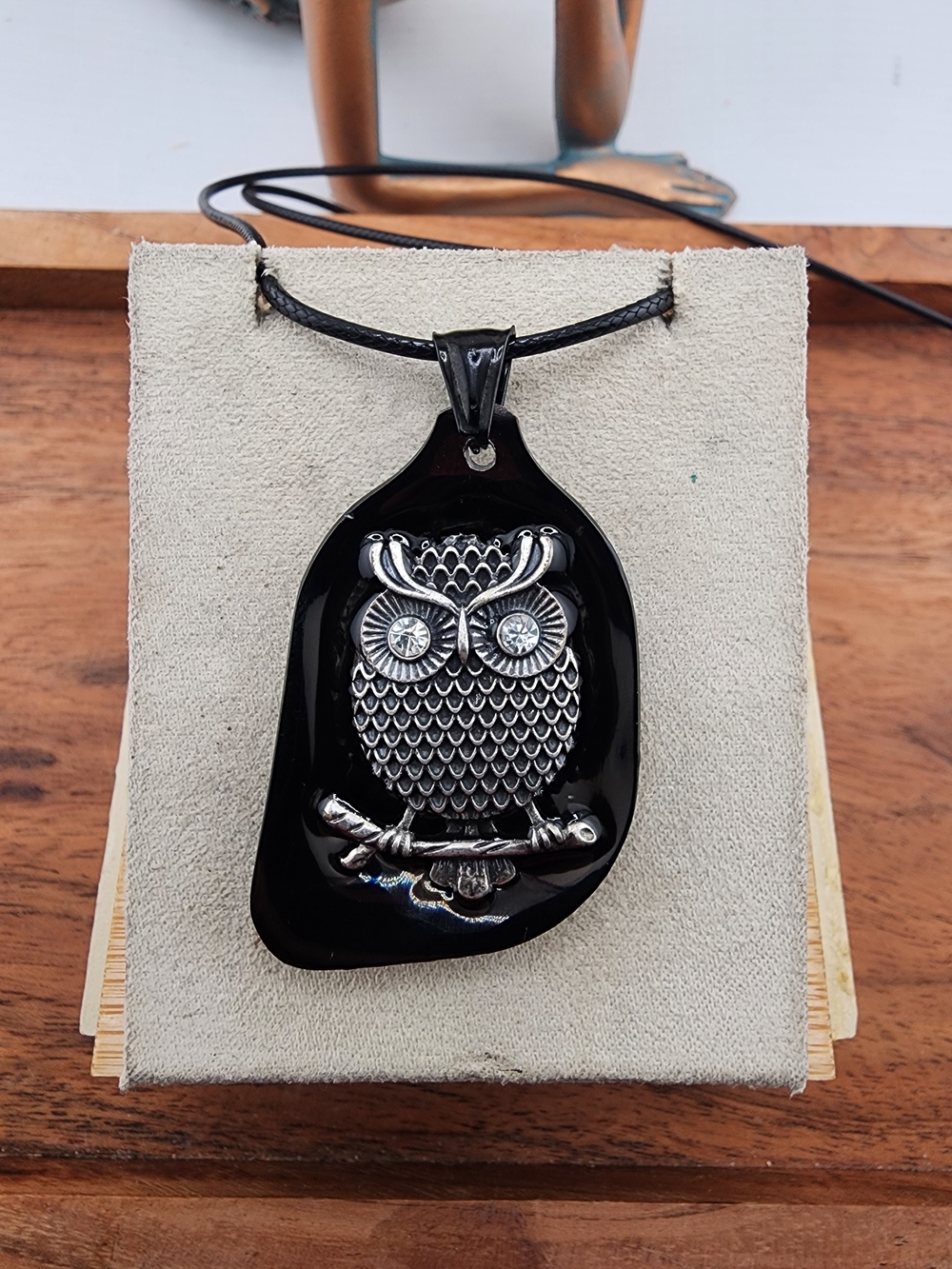 Black Owl Pendant Necklace - Men's Jewelry